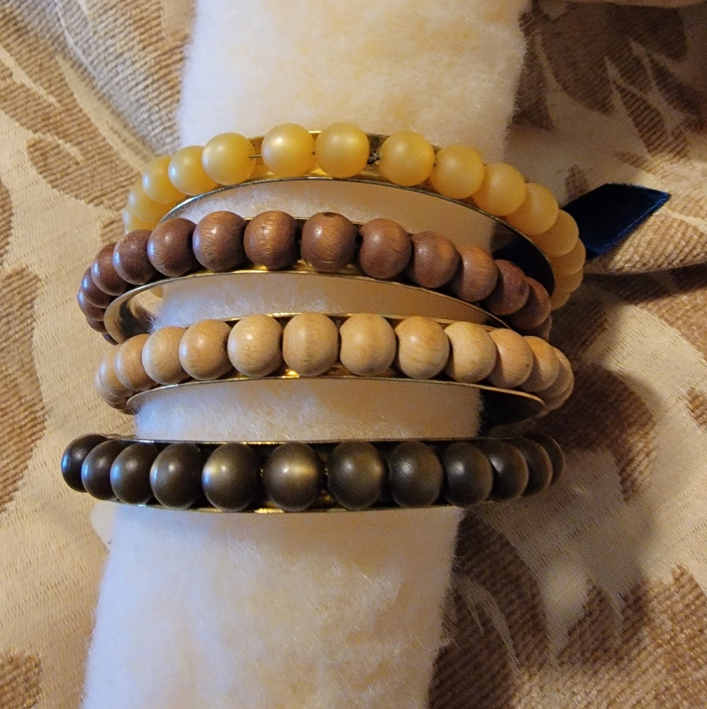 Beaded Bangle set (4) Vintage Bracelets